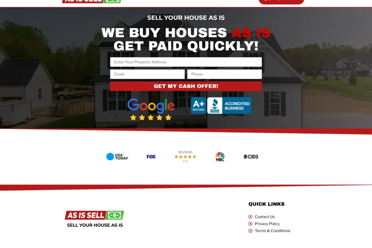 Sam Project_Landing page website_Real Estate_samwebsites.com
